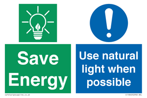 Save Energy - Use natural light when possible